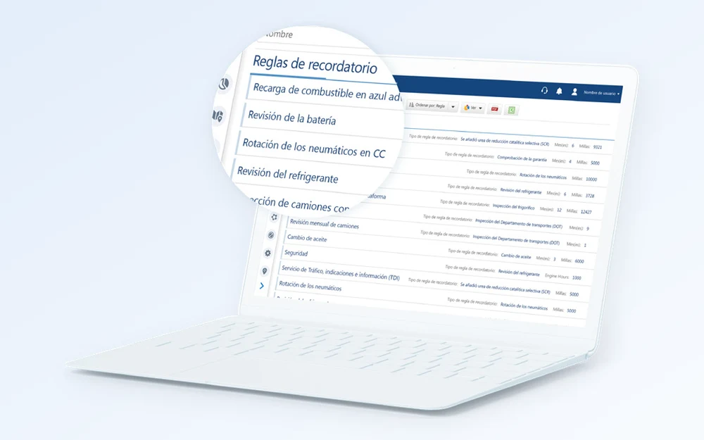 Recordatorios de mantenimiento en MyGeotab